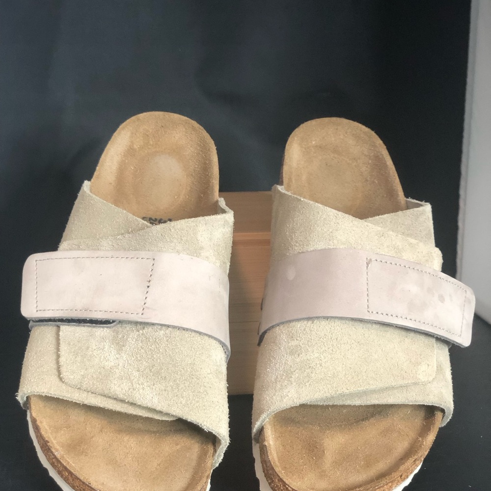 Birkenstock Brown Suede Footbed Sandals - Picture 11 of 16